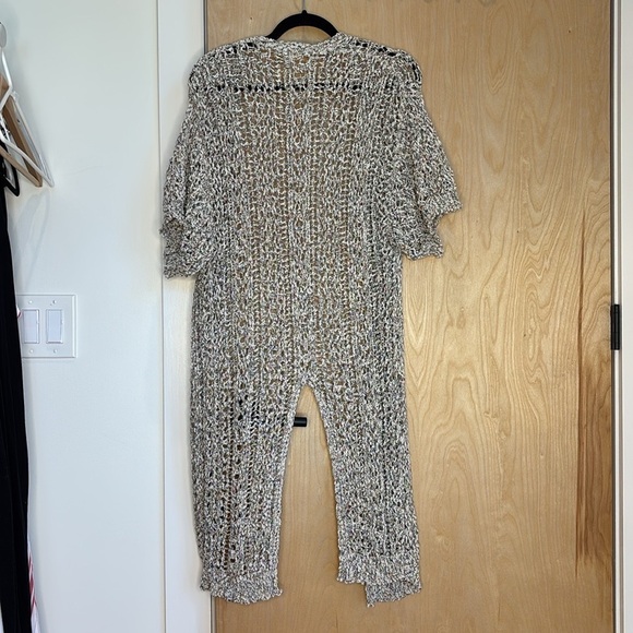 POL Women’s Cardigan Open Knit Short Sleeve Long Line Size Small - Picture 3 of 5